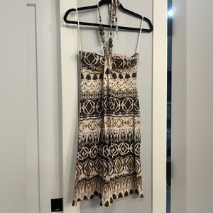 “Tribal” Brown Patterned Dress